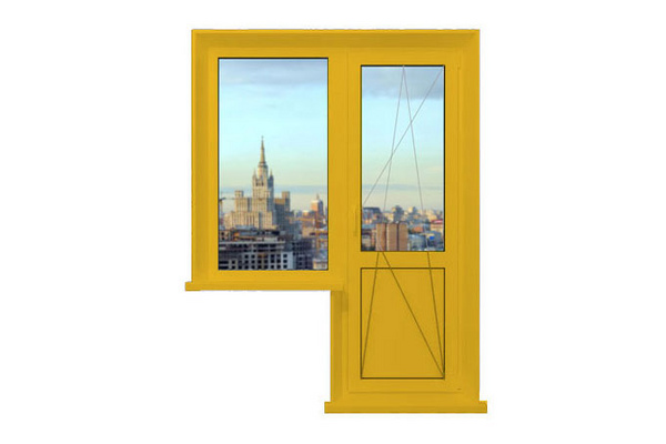 Желтое окно 1100х2050